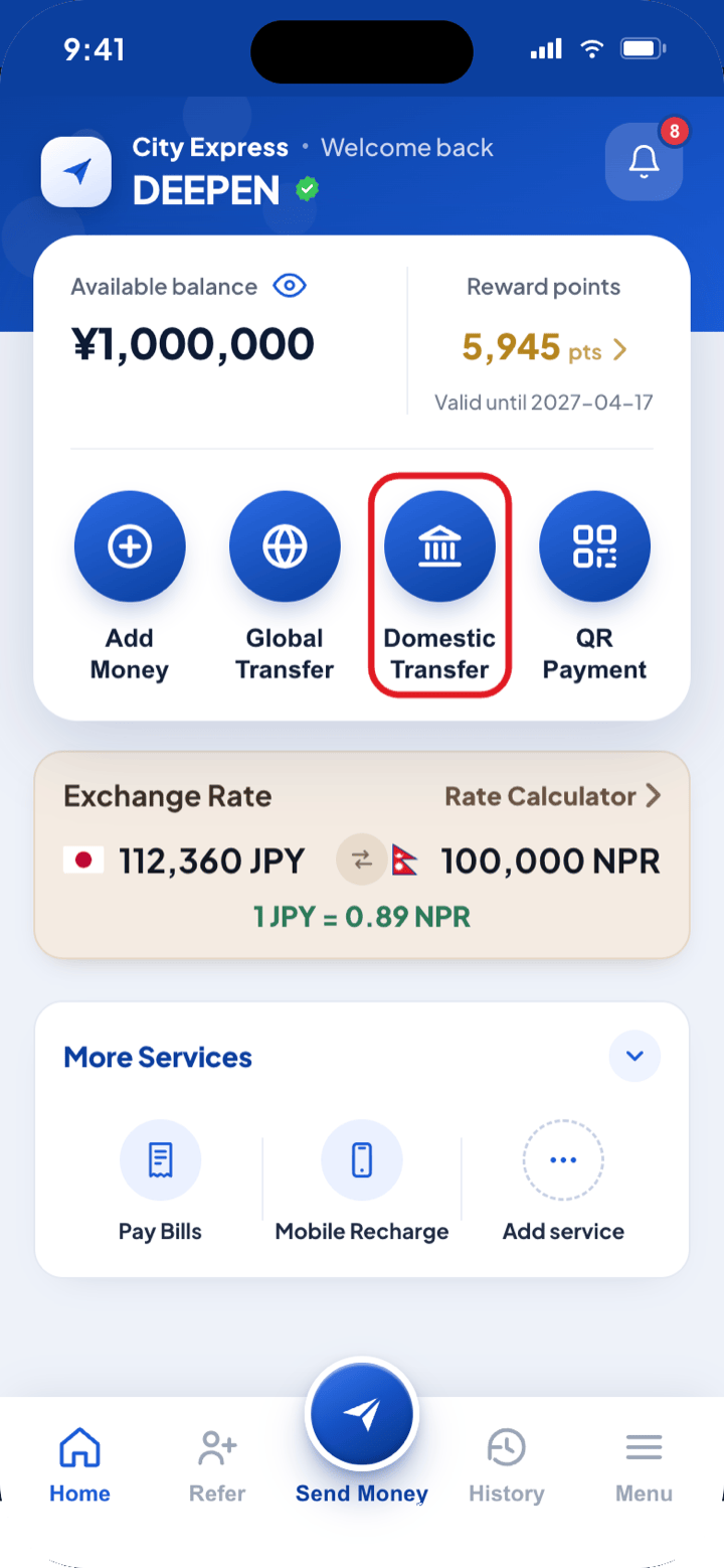 Open the app dashboard