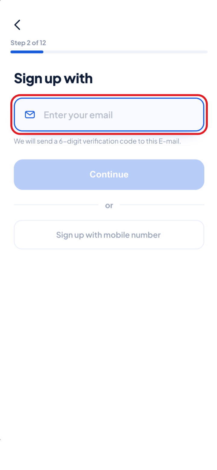 Sign up with your email