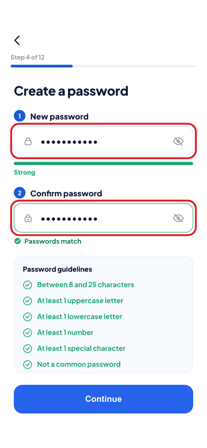 Create a password