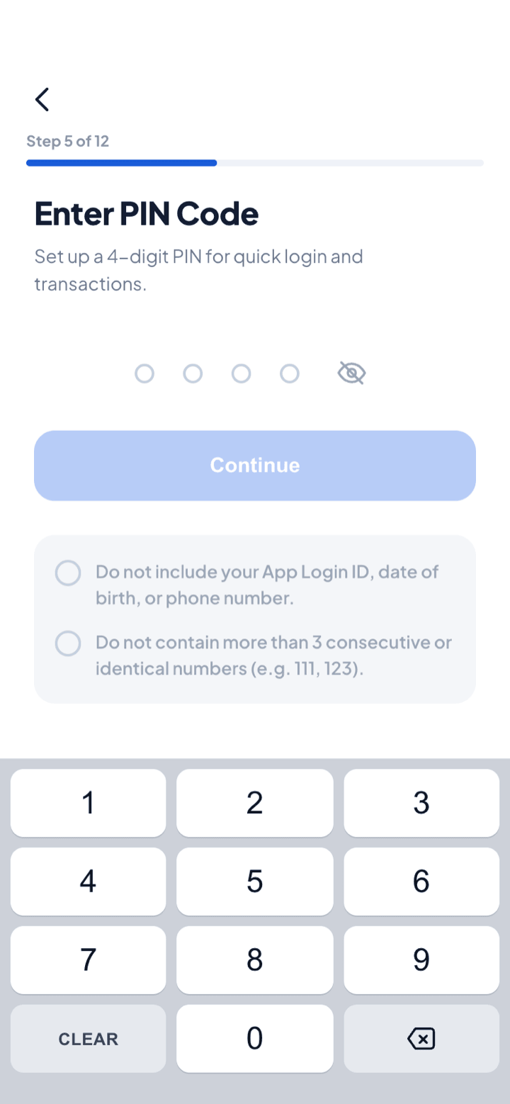 Set your 4-digit PIN